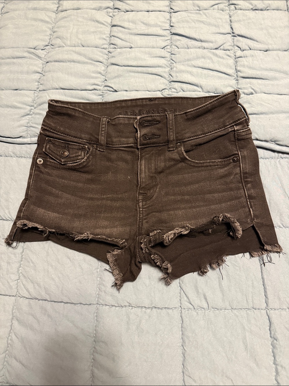 American Eagle Outfitters Black Distressed Denim Shortie